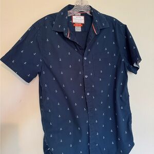 Denim & Flower Men's Navy Anchor Print Shirt